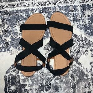 Black Strappy Sandals for Women